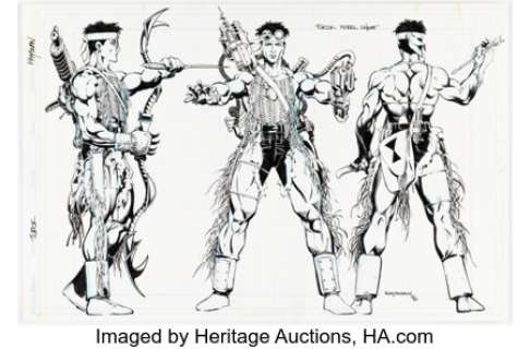 Kayanan, Rafael - Rafael Kayanan Turok "Josh Fireseed" Turnaround Illustration Original Art (Acclaim/Valiant, 1996)....