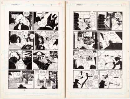 Baker, Kyle - Kyle Baker The Shadow #8 Story Pages 8 and 9 Original Art (DC, 1988).... (Total: 2 Original Art)