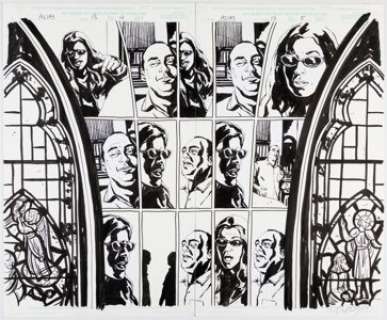 Gaydos, Michael - Michael Gaydos Alias #13 Double Page Spread 4-5 Original Art (Marvel, 2002)....