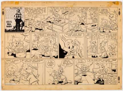 Moores, Dick - Dick Moores Uncle Remus and his Tales of Brer Rabbit Sunday Comic Strip Original Art dated 5-18-1947 (King Feature...