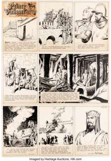 Foster, Hal | Hal Foster Prince Valiant #725 Sunday Comic Strip Original Art dated 12-31-50 Group of 3 (King Features Syndicate,... (Total: 3 Original Art) | Heritage