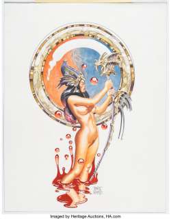 Giorello, Tomas - Tomas Giorello Warrior Queens - A Gallery Girls Book Pin-Up Illustration Original Art (SQP, 1997)....