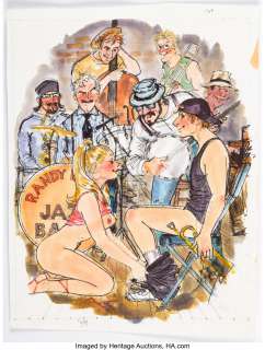 Men‘s Magazine Artist - Doug Sneyd Playboy March-2009 Single Panel Gag Cartoon Illustration Preliminary Original Art (HMH, 2009)....