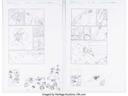 Wegener, Scott - Scott Wegener Atomic Robo and the Flying She-Devils of the Pacific #5 Story Pages 2 & 12 Original Art (Red 5 Comic... (Total: 2 Original Art)