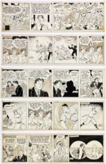 Leonard, Lank - Lank Leonard Mickey Finn Daily Comic Strip Original Art Group of 5(McNaught Syndicate, c. 1930s) ... (Total: 5 Original Art)