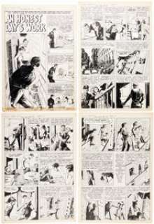 Unknown Crime Comic Artist | Jo Albistur Police Trap #4 Complete 6-Page Story Original Art (Mainline, 1955).... (Total: 6 Items) | Heritage