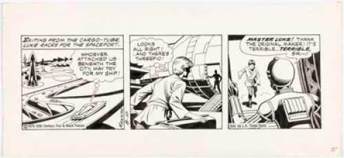 Manning, Russ | Russ Manning Studio Star Wars Daily Comic Strip Original Art dated 8-10-79 (L. A. Times Syndicate, 1979). ... | Heritage