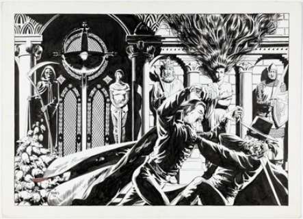 Tom Yeates | Dracula versus Zorro Trade Paperback Wraparound Cover Original Art (Topps, 1994). ... | Heritage