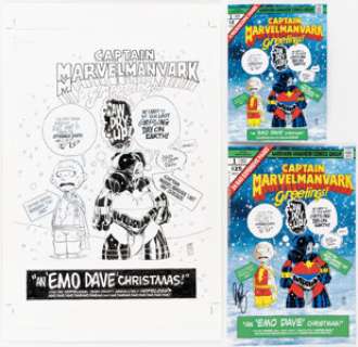 Dave Sim | Cerebus In Hell? #81 Captain MarvelManvark Cover Original Art (Aardvark/Vanaheim, 2023).... (Total: 3 Items) | Heritage