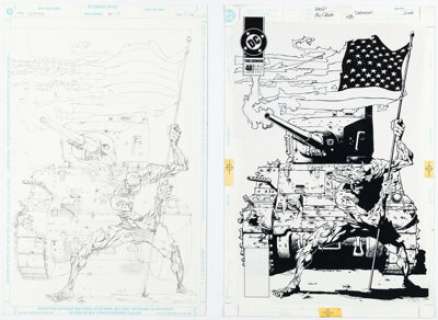 John McCrea The Demon #48 Cover Pencils Original Art and Production Materials Group of 2 (DC, 1994). (Total: 2 Original Art)