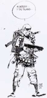 Ashley Wood - Star Wars Stormtrooper Sketch Original Art (2005).