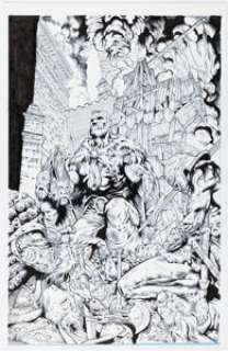 Chris Dreier [Gianluca Pagliarani printed blue lines] Wolfskin: Hundredth Dream #5 Cover Original Art (Avatar Press, 2010).