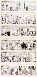 Mike Roy and Jack Davis The Saint Consecutive Daily Comic Strip Original Art Group of 6 (New York Herald Inc., 1950). (Total: 6 Original Art)