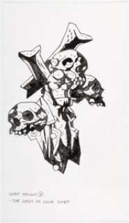 Mike Mignola - Hellboy T-Shirt Design Illustration Original Art (undated). | Heritage