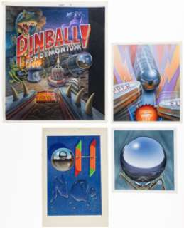 Mick McGinty - Pinball-Related Advertising Paintings Illustration Original Art Group of 4 (c. 1990s). (Total: 4 Original Art) | Heritage
