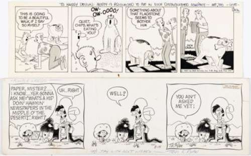 Dick Cavalli and Tom K. Ryan Morty Meekle and Tumbleweeds Daily Comic Strips Original Art Group of 2 (NEA/Resister and Tribune Syndicate, 1957/1969). (Total: 2 Original Art)