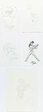 Kyle Baker, Colleen Coover, and others - Sketches of Women Original Art Group of 8 (c. 2000-2010s). (Total: 8 Original Art)