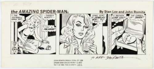 John Romita Sr. The Amazing Spider-Man Daily Comic Strip Original Art dated 7-4-79 (Marvel/Register & Tribune Syndicate Inc., 1979). | Heritage