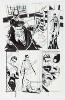 Raúl Fernández [Álvaro Martínez Bueno printed blue lines] Batman Eternal #50 Red Robin and Batgirl Story Page 15 Original Art (DC, 2015).