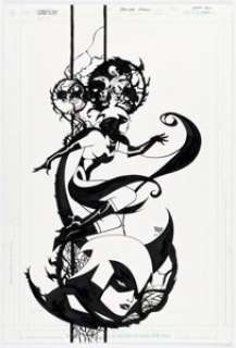 Pasqual Ferry Teen Titans / Outsiders: Secret Files & Origins 2003 Raven Illustration Original Art (DC, 2003).