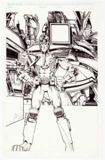 Tom Artis Judge Dredd Unpublished Cover Original Art (Fleetway/Quality, 1991).