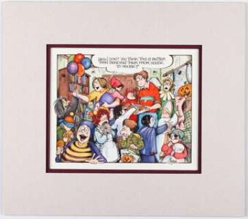 Lynn Johnston For Better Or For Worse "October" Calendar Illustration Original Art (c. 1990s).