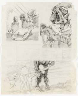 Bernie Wrightson Badtime Stories "The Last Hunters" Story Pages 3-7 Preliminary Original Art (Graphic Masters Publishers, 1972). (Total: 5 Original Art) | Heritage