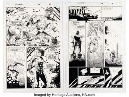 Tomm Coker and Al Milgrom Wolverine #76 Story Pages 5 and 10 Original Art (Marvel, 1993).