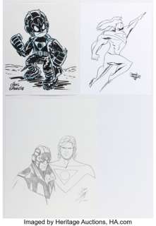 Chris Giarrusso, Chris Sprouse, and Derek Fridolfs - Midnighter and Apollo Illustrations Original Art Group of 3 (c. 2000s). (Total: 3 Original Art)