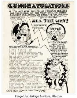 Kim Deitch San Francisco Comic Book #3 Inside Back Cover Eric Fromm Ad Illustration Original Art (Print Mint, 1971). | Heritage