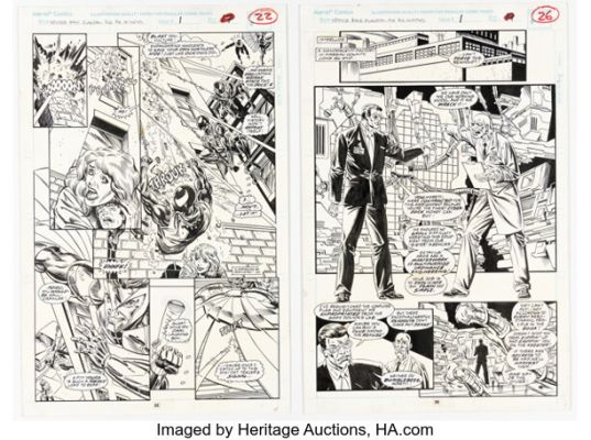 Staz Johnson and Al Milgrom Spider-Man: Funeral for an Octopus #1 Scarlet Spider Story Pages 17 and 19 Original Art (Marvel, 1995). (Total: 2 Original Art)