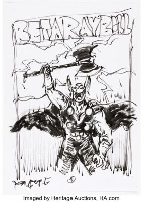 Paul Pope Beta Ray Bill #2 Variant Cover Preliminary Original Art (Marvel, 2021).