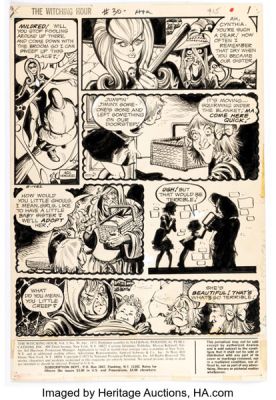 Adrian Gonzales The Witching Hour #30 The Three Witches Complete 1-Page Story Original Art (DC, 1973).