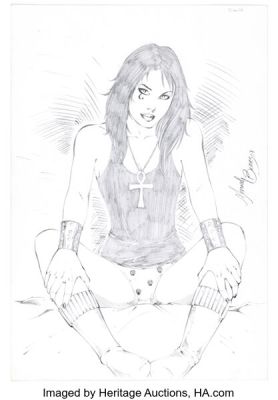 Mariah Benes - Death from Sandman Pin-Up Illustration Original Art (2007).