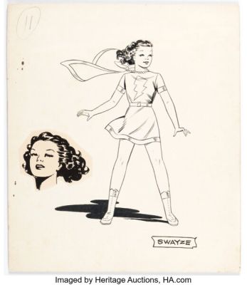 Marc Swayze - Mary Marvel Illustration Original Art (undated).