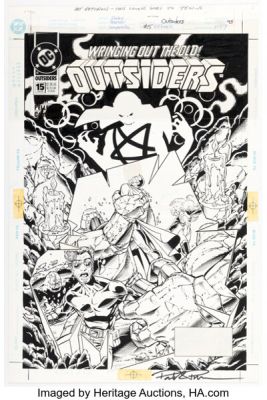 Paul Pelletier and Robert Campanella Outsiders #15 Cover Original Art (DC, 1995). | Heritage
