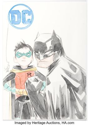Dustin Nguyen - Batman and Robin Illustration Original Art (undated). | Heritage