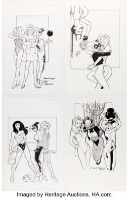 Gene Gonzales - DC Women Illustration Original Art Group of 4 (c. 2000s). (Total: 4 Original Art)