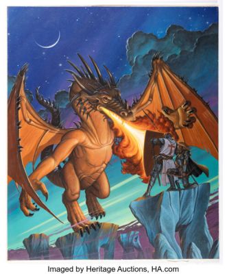 Tom Miller The Palladium RPG Book V: "Further" Adventures in the Northern Wilderness Cover Painting Original Art (Palladium, 1990). | Heritage