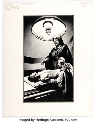 Stephen Fabian Hegira Interior Illustration #7 Original Art (Dell, 1979). | Heritage