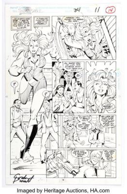 Gordon Purcell and Pam Eklund Silver Sable and the Wild Pack #34 Story Page 11 Original Art (Marvel, 1995).