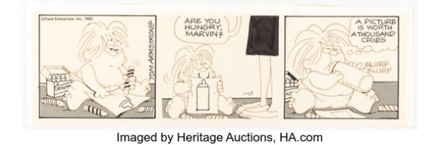 Tom Armstrong Marvin Daily Comic Strip Original Art dated 1-13-83 (Field Enterprises, 1983).