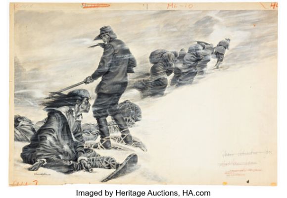 Franklin Men’s Adventure Magazine Interior Painting Illustration Original Art (c. 1950-60s). | Heritage