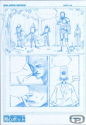 Sylvain Repos | Yojimbot, Volume 1, Storyboard Page 40 - Original Artwork by Sylvain Repos | Pulp’s Art