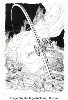 Michael Kaluta Tom Strong‘s Terrific Tales #9 Millennium Memories Illustration Original Art (DC, 2004).