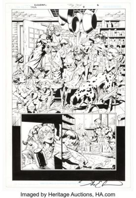 Dale Eaglesham and Nathan Massengill Justice Society of America #9 Citizen Steel Story Page 6 Original Art (DC, 2007).