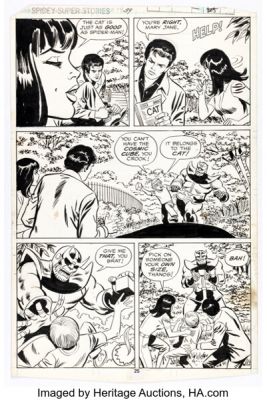 Win Mortimer and Mike Esposito Spidey-Super Stories #39 "The Cat and the Cosmic Cube" Story Page 5 Original Art (Marvel, 1979). | Heritage