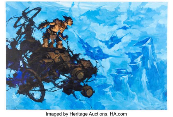 Alex Niño - Warriors Flying in the Sky Painting Original Art (2022). | Heritage