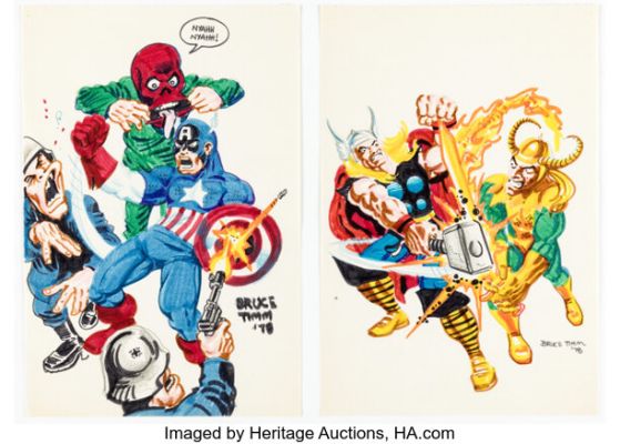 Bruce Timm - Early Marvel Illustrations Original Art and Comic Store Catalog Group of 3 (1978). (Total: 3 Items) | Heritage
