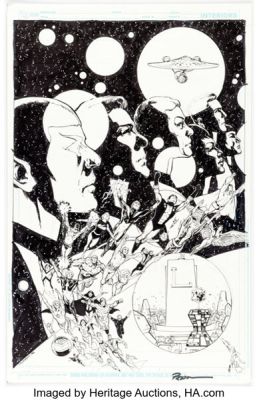 Phil Jimenez Star Trek / Legion of Super-Heroes #6 Cover Original Art (DC/IDW, 2012). | Heritage